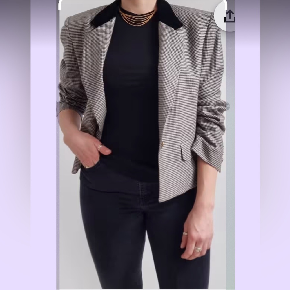 NewL'AGENCE Houndstooth Blazer with Black Accents